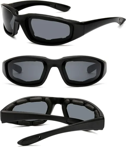 Miniatura 8 de Peciees - Gafas de sol para montar en motocicleta, 4 unidades, para exteriores 4 lentes negro-blanco