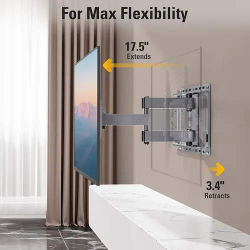 Miniatura 2 de Mounting Dream Soporte de pared para TV para televisores de 32 a 65 pulgadas, Montura con giro y inclinación, soporte de movimiento completo