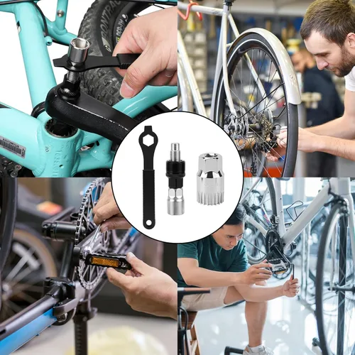 Miniatura 7 de Oumers Extractor de manivela de bicicleta/removedor de brazo y removedor de soporte inferior con llave inglesa/llave de 0.630 in. Kit