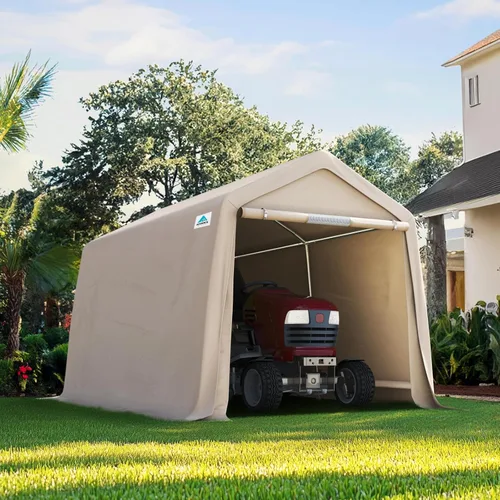 Miniatura 13 de ADVANCE OUTDOOR Cobertizo de almacenamiento portátil para exteriores de 6 x 8 pies con 2 puertas enrollables con cremallera y rejillas