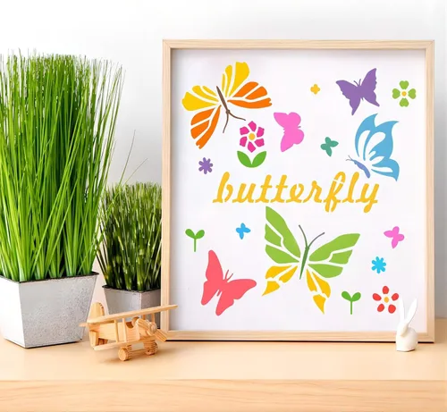 Miniatura 2 de 25 plantillas de mariposa, plantillas de primavera, plantillas de plástico reutilizables, plantillas de manualidades con temática de pintura
