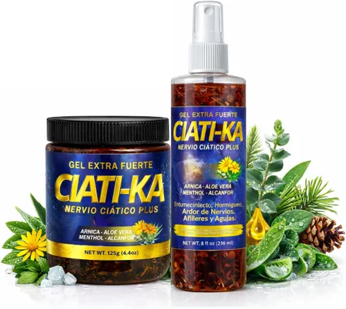 CIATI-KA - Dúo de masaje extra fuerte – Gel refrescante de árnica y aloe vera 4.23 onzas + aceite de masaje botánico de mentol 8 onzas líquidas –