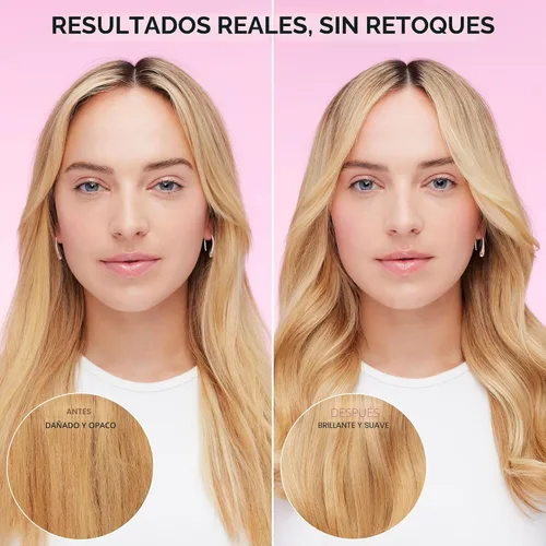 Miniatura 8 de L'Oréal Paris Champú sin sulfato con brillo y ácido glicólico EverPure, cuidado del cabello para brillo duradero y suavidad para cabello opaco