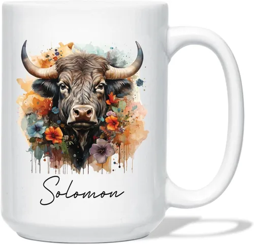 Miniatura 24 de Taza de café de oso – Regalo personalizado para amantes, taza de té de animales salvajes con flores, regalo de cerámica personalizado para amantes