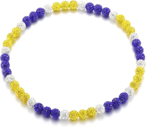 Miniatura 14 de SKQIR Collar de Cuentas de Béisbol para Hombres Bling Accesorios de Goteo de Béisbol con Diamantes de Imitación Brillantes para Hombres Colección