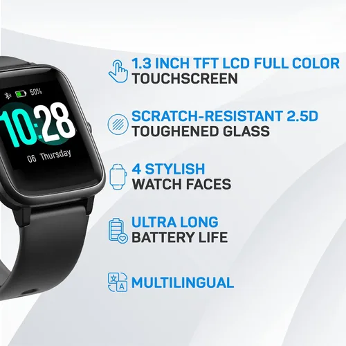 Miniatura 2 de OCTANDRA Move 2 VeryFit 1.8" Reloj inteligente Bluetooth Responde llamadas Alexa Monitor de frecuencia cardíaca Saturación de oxígeno en sangre