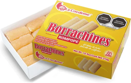Borrachines La Coculense Sabor Rompope 24pcs Caja 10.9oz sin alcohol Auténtico caramelo mexicano