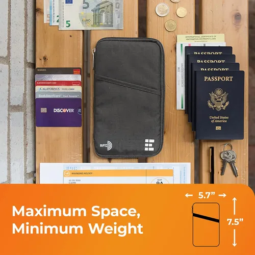 Miniatura 5 de Zero Grid Passport Wallet - Travel Document Holder wRFID Blocking