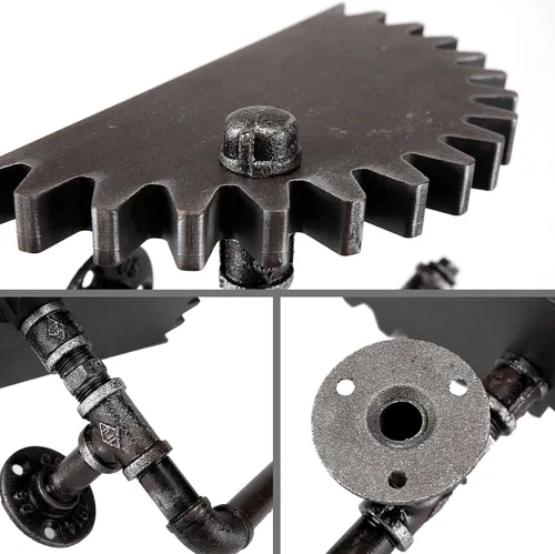 Miniatura 6 de MyGift Estante de tubo industrial, estante flotante de metal, soporte de papel higiénico montado en la pared, estante colgante con diseño