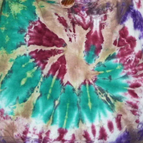 Miniatura 2 de TIE DYE - Bolso cruzado bohemio hipster estilo hobo, hippie, tono blanco, 39 pulgadas