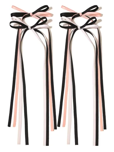 Miniatura 10 de LFOUVRE Pinza para el cabello, pinzas para el pelo para mujer, pinzas para el pelo con lazo de cinta, lazos para el pelo con borlas para mujeres
