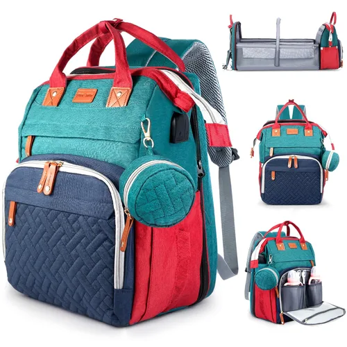 Miniatura 9 de JOYCE Mochila para pañales multifunción resistente al agua con cambiador, bolsa de viaje esencial para mamá, regalo perfecto para ducha y búsqueda