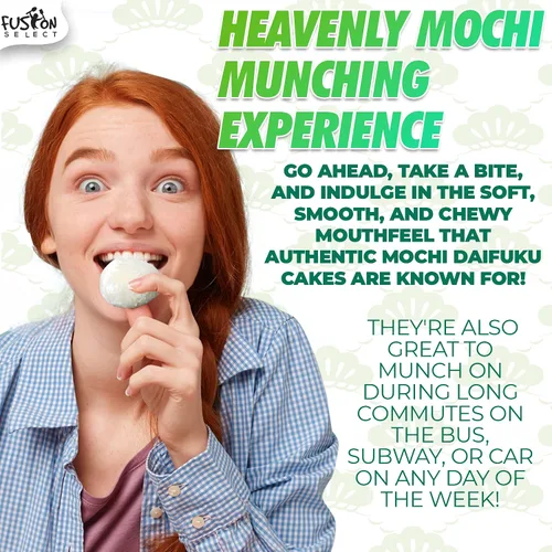 Miniatura 7 de Fusion Select Mochi Daifuku Snacks – Pasteles de arroz tradicionales japoneses con relleno – Postres dulces asiáticos saborizados para la familia