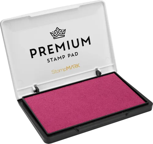 StampMark Almohadilla de sello prémium tamaño mediano 3 x 4 pulgadas – para sellos de goma tradicionales – Almohadilla de fieltro color rosa