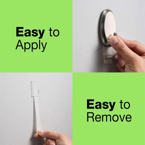 Miniatura 4 de Ganchos adhesivos de pared resistentes FrogTape reMOVEables, sin daños, fáciles de quitar y reutilizar, incluye 2 ganchos y 4 tiras para colgar