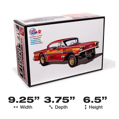 Miniatura 5 de AMT 1958 Chevy Impala Hardtop Ala Impala 1:25 Kit de modelo a escala 1:25