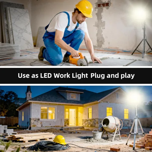 Miniatura 5 de Paquete de 3 focos LED de 80 W, luces de seguridad exteriores superbrillantes, luz de inundación impermeable IP66, 10,400 lm 5000 K, luces