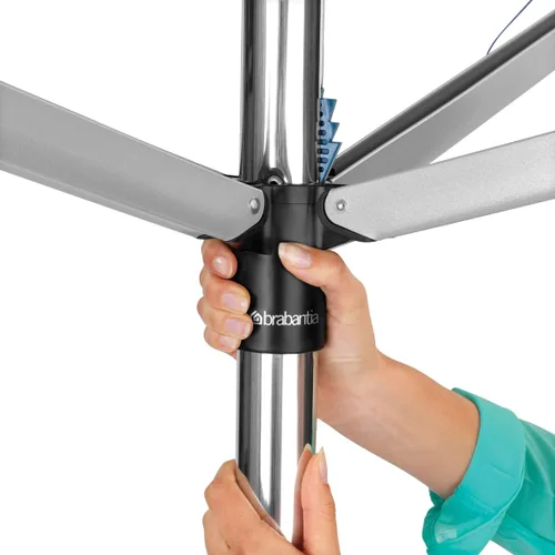 Miniatura 3 de Brabantia Topspinner Tendedero giratorio de 4 brazos para exteriores (164 pies/Ø 1.8 pulgadas) giratorio, tendedero plegable y estaca de tierra Gris