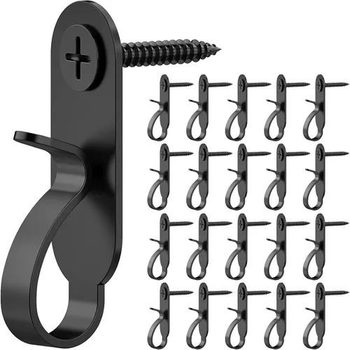 Miniatura 8 de Lewufe Ganchos de cadena de luces, clips de luces de acero inoxidable, ganchos de tornillo para exteriores para fiesta de Navidad, alambre de fácil