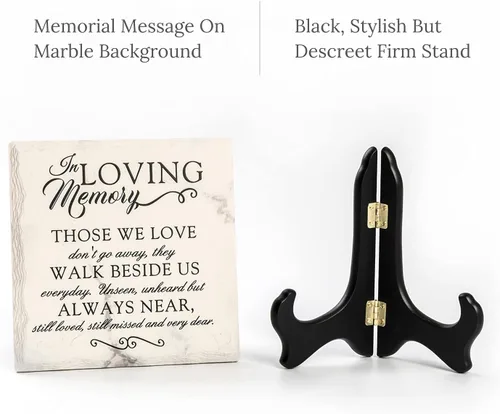 Miniatura 2 de LukieJac - Regalos de condolencia para la pérdida de un ser querido en memoria de madre y padre, placa con soporte de madera, regalos