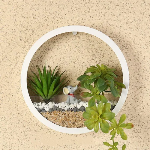 Miniatura 6 de Jarrón redondo de metal retro con globo de pared, soporte para plantas de aire, maceta vintage, contenedor de cactus suculentas, maceta de pared
