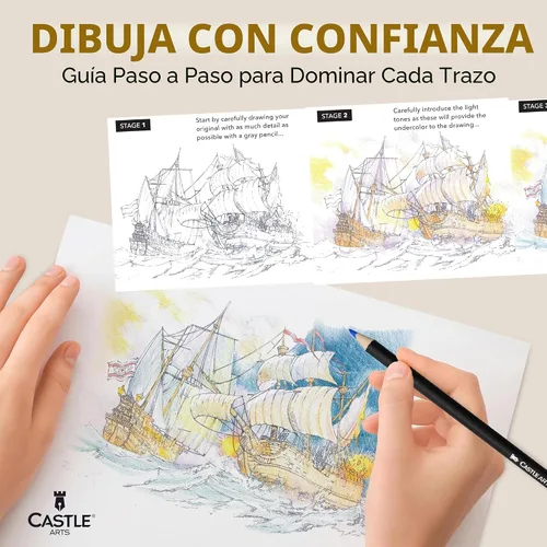 Miniatura 6 de Castle Art Supplies 120 lápices de colores con cierre de cremallera Puños de color suave de calidad para artistas adultos, profesionales