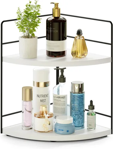 Miniatura 7 de ZGO Organizador de Baño de 3 Niveles - Organizador de Encimera y Esquina, Almacenamiento de Maquillaje y Cuidado de la Piel, Estante de Encimera