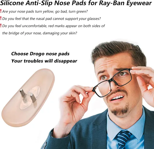 Miniatura 6 de DROGO Almohadillas de nariz de repuesto de silicona suave para gafas de sol RayBan RB3025/RB3026, antideslizantes, agradables a la piel