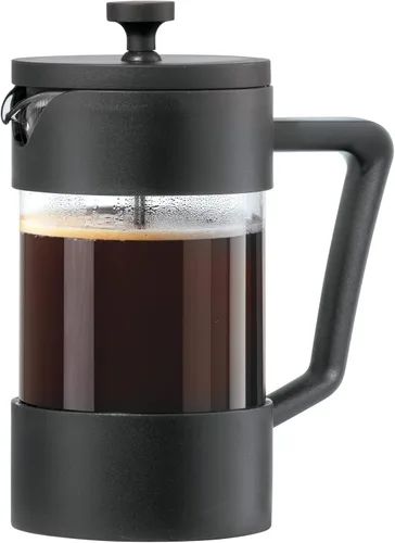 Oggi Cafetera de prensa francesa de vidrio borosilicato (20 oz): capacidad para 5 tazas, prensa de café, cafetera de una sola porción, tapa y émbolo