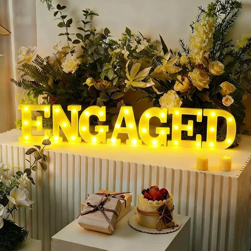 Miniatura 39 de Honoson 14 Pcs Soon to Be Mr and Mrs Light Sign Wedding Party Decoration LED Neon Light up Sign Table Decoration for Wedding Engagement Bridal