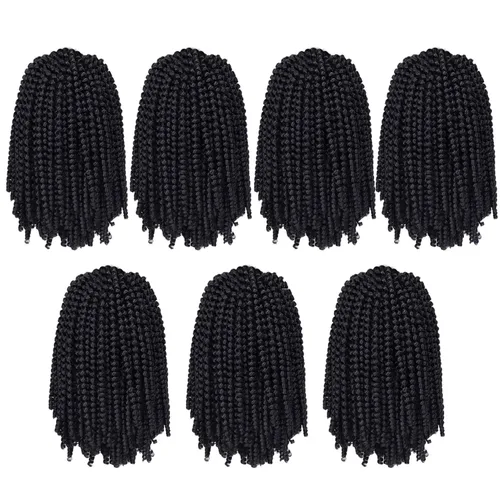 Miniatura 24 de Paquete de 2 cabello para trenzas en espiral de 8 pulgadas, cabello Spring Twist para rastas falsas, rastas de mariposa, cabello para trenzas, fibra