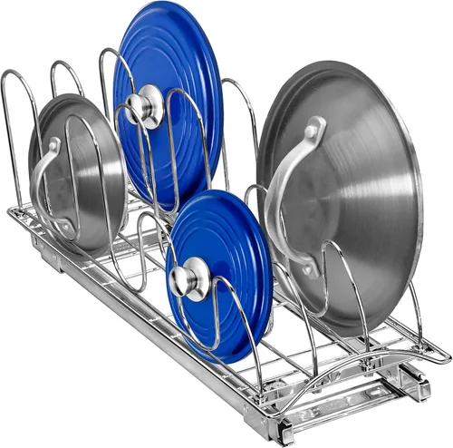 LYNK PROFESSIONAL® Organizador de tapas extraíbles para ollas y sartenes debajo del gabinete, organizador de hojas de galletas para gabinete, cajón