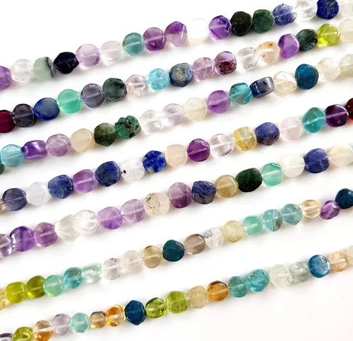 Miniatura 10 de Cuentas de esmeralda de piedras preciosas naturales, cuentas sueltas de esmeralda genuina para hacer joyas, cuentas perforadas en forma de moneda