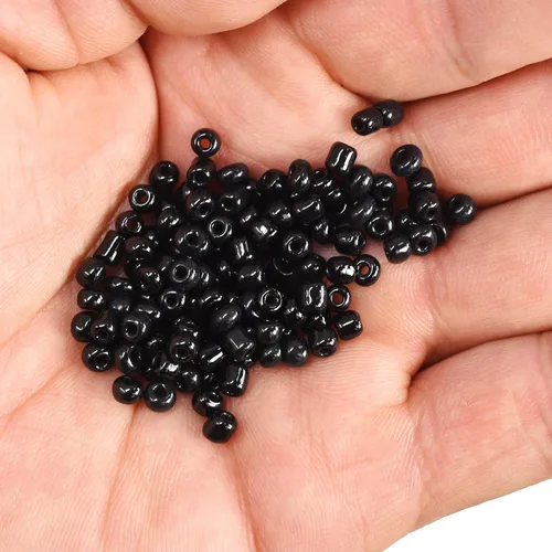 Miniatura 7 de Mandala Crafts Cuentas de cristal 6/0 para abalorios – 2500 cuentas redondas negras pequeñas Rocaille de 0.157 pulgadas para hacer joyas, collares