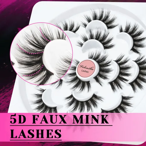 Miniatura 69 de Veleasha Pestañas postizas de manga puntiagudas, 100% hechas a mano, aspecto natural, pestañas postizas ligeras con banda transparente suave