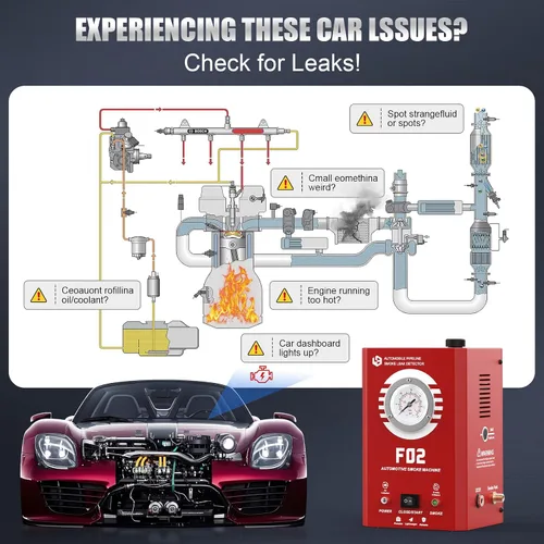 Miniatura 5 de Máquina de Humo Automotriz con Medidor de Presión, Detector de Fugas de Humo EVAP F02 para Coche y Todos los Vehículos de 12V CC en Vacío, Sistema