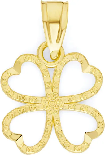 Colgante de trébol de cuatro hojas de oro auténtico macizo de 10 quilates, dije de buena suerte, regalo de joyería irlandesa, Metal