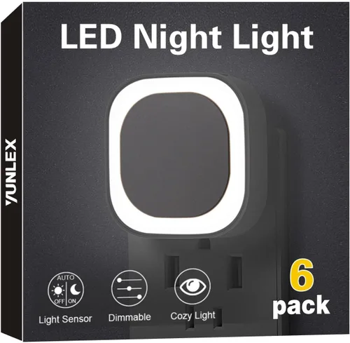 Miniatura 18 de YUNLEX - Pack de 4 luces nocturnas de luz blanca cálida, cuidado suave para los ojos con brillo suave regulable y reflexión indirecta, sensor