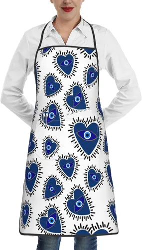 Miniatura 8 de Delantal de mal de ojo del diablo, divertido delantal de cocina para mujeres y hombres, delantal con babero para barbacoa, hornear, manualidades