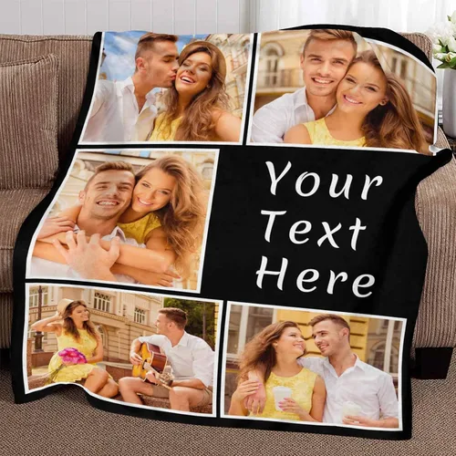 Miniatura 3 de Mantas de fotos, 5 fotos, mantas y mantas personalizadas, manta de fotos personalizada, regalos para familiares, amigos, hombres, mujeres y niños