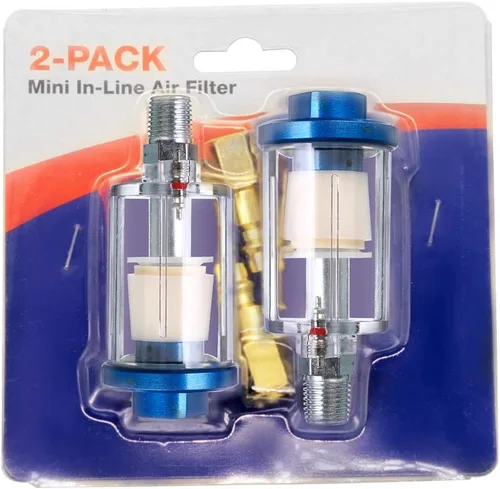 Miniatura 6 de beduan Filtro separador de aceite de agua, filtro NPT macho y hembra de 1/4 de pulgada para pistola rociadora de hilo de aire (2 unidades)