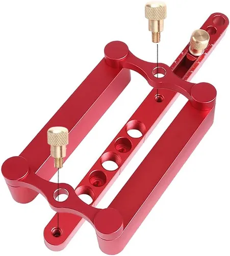 Miniatura 4 de Joywayus Autocentrado Dowelling Jig, métrico estándar 6/8/0.394 in tacos Jig Accesorios, Guía de perforación de agujero de clavija de madera