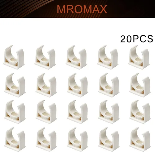 Miniatura 4 de MroMax 20 abrazaderas de PVC para tuberías de agua de 0.787 in/0.79 pulgadas de identificación, hebillas blancas en forma de U, soporte
