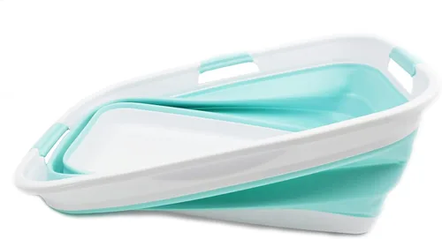 Miniatura 4 de SAMMART Cesta de plástico plegable para ropa sucia de 44 litros – Contenedor/organizador plegable – Tina de lavado portátil – Cesta de ahorro