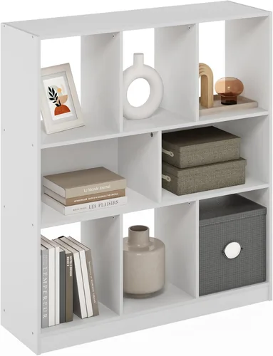 Miniatura 10 de Furinno Fulda Estantería de Libros, Estantería Estrecha de 2 Niveles, Librero con Estante de Almacenamiento de 6 Pulgadas de Ancho, 9.3 x 5.9 x 21.2