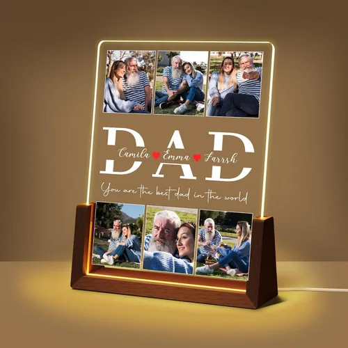Regalos de cumpleaños personalizados para el día del padre, para papá, de hija, hijo, esposa, marco de fotos con placa acrílica personalizada,