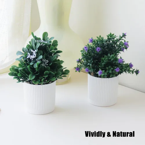 Miniatura 5 de TOTOGA Plantas colgantes artificiales, paquete de 4 plantas falsas en maceta para pared, hogar, habitación, oficina, decoración