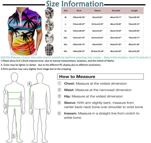 Miniatura 6 de Polo Shirts for Men,Men's Short Sleeve Polo Shirt Slim Fit Shirts Activewear Zip Collar T Shirts Cotton Tops Golf Shirt