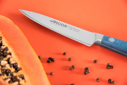 Miniatura 6 de Arcos Cuchillo de chef forjado de acero inoxidable tamaño 6 pulgadas. Mango profesional de micarta y borde especial de seda y hoja plateada 5.906