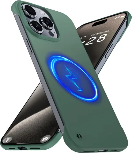 Miniatura 37 de GRECAZO Funda magnética delgada para iPhone 15 Plus de 6.7 pulgadas (2023), ultrafina, ligera, duradera, sin marco, mate, rígida, MagSafe con anillo